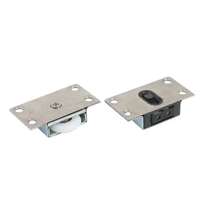 Alt view image 2 of 3 - Cupboard Door Rollers Tools Replacement Spare Stainless Steel Thick Indoor Part Pulley Wardrobe Bedroom Wheel Hanging
