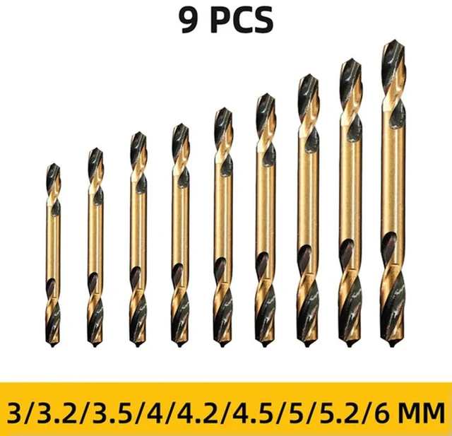 Alt view image 3 of 3 - Upgrade Your Drilling Equipment with 9pcs HSS Double Headed Auger Drill Bits for Stainless Steel Iron and More