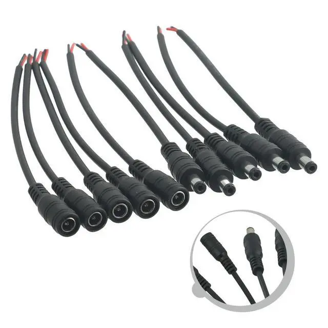 Alt view image 2 of 3 - Connector Dc Power Cord Male And Female 1pin 22AWG 30cm Length 5.5*2.1mm Indoor Hot Sale est Protable Useful