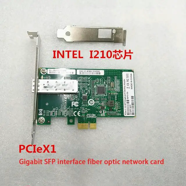 Alt view image 2 of 2 - I210 PCIeX1 Gigabit SFP Interface Fiber Optic Network Card
