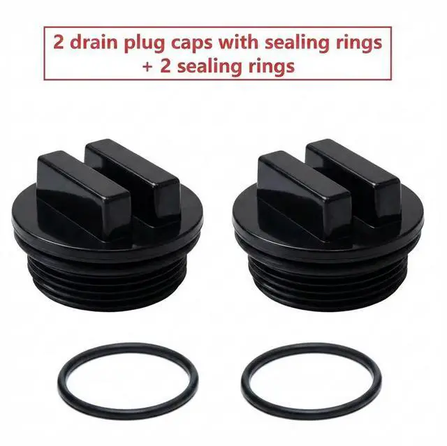 Main image of 1 1/2 Inch Threaded Drain Cover Cap with Sealing Rings for Hayward Waterway Above Ground In Ground Pool Filters