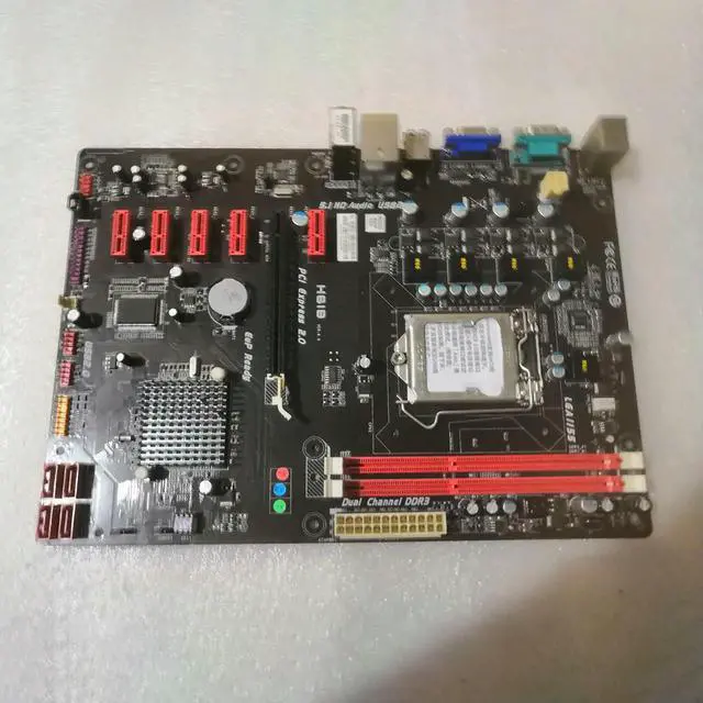Alt view image 3 of 3 - H61B Motherboard H61 DDR3 LGA 1155 USB 2.0 ATX Support Core i7/ i5/ i3 Processors Fast Ship