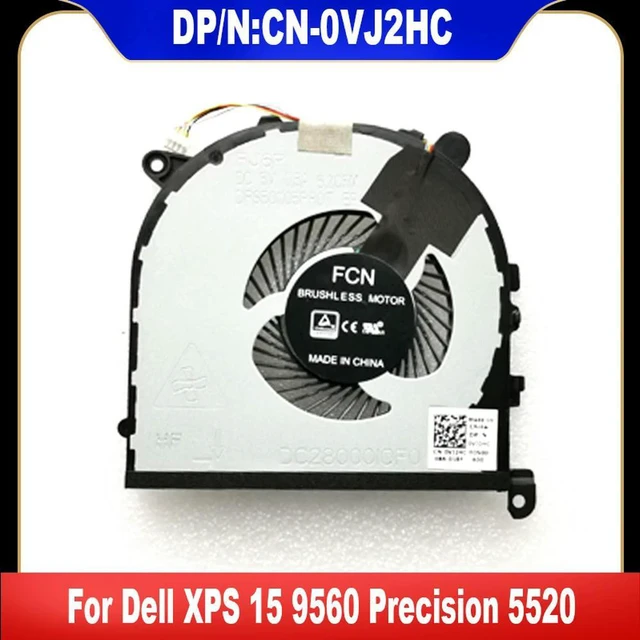 Main image of 0VJ2HC For XPS 15 9560 Precision 5520 Laptop Cooling Fan Cooler VJ2HC CN-0VJ2HC DC28000I0F0 Heatsink Radiator
