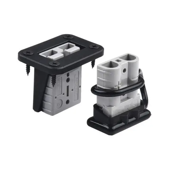 Alt view image 3 of 3 - 2pcs Cable Connectors 50 Amp with Mounting Bracket for Boat Winch Car and Trolling Motor Installations