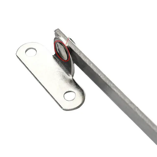 Alt view image 3 of 3 - Door Stay Hinges Activity Rod Cabinet Display Lid Lift Up Movable Silver Stainless Steel Support