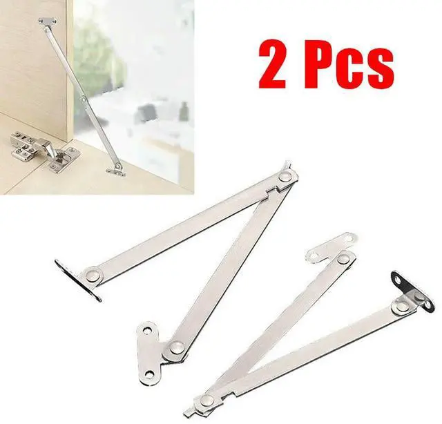 Alt view image 2 of 3 - Door Stay Hinges Activity Rod Cabinet Display Lid Lift Up Movable Silver Stainless Steel Support