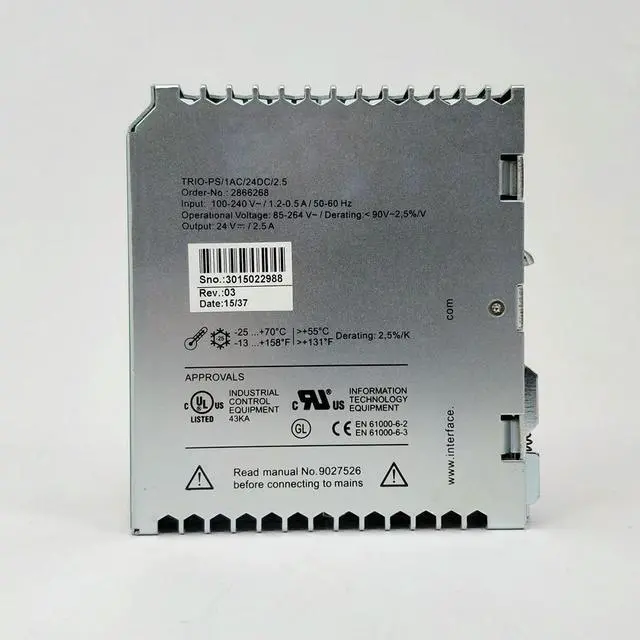 Alt view image 2 of 3 - 2866268 TRIO-PS/1AC/24DC/2.5 TRIO POWER For Phoenix 24VDC/2.5A Switching Power Supply
