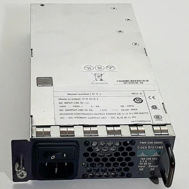 Alt view image 3 of 3 - PWR-C49-300AC WS-C4948 4948-10GE Network Power Supply Fast Ship