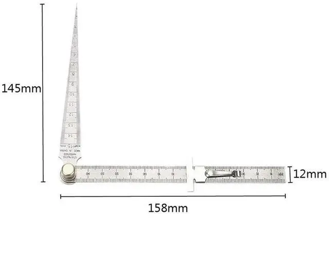Alt view image 2 of 3 - Stainless Steel Wedge Taper Ruler for Bore Measuring and Aperture Reading with Simple Structure and Standard Reading