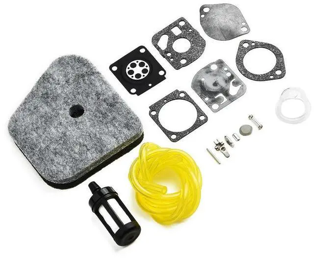 Alt view image 3 of 3 - Replacement Carburetor String Trimmer Parts Rebuild Air Filter Engines FS87 HT100 HT101 KM100 Fuel Line Kit