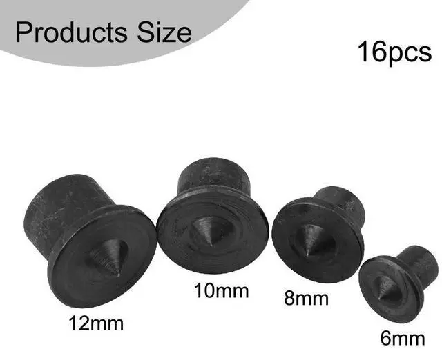 Main image of 16pcs Steel Woodworking Dowel Center Punch for Accurate 6mm 8mm 10mm 12mm Drill Hole Location and Tenon Marking