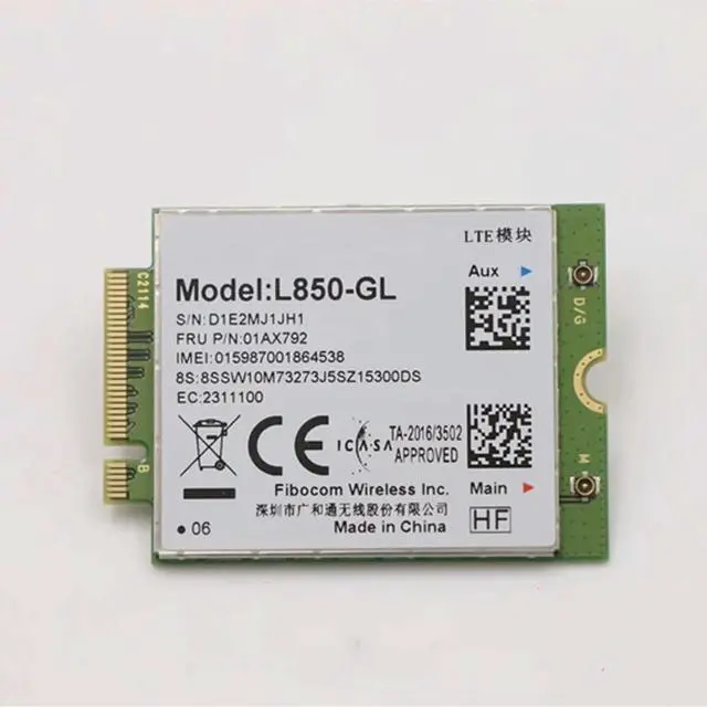 Alt view image 2 of 3 - L850-GL Card 01AX792 NGFF M.2 Module For ThinkPad T580 X280 L580 T480S T480 T490 D330-10IGM T14 Gen 1 100% Tested