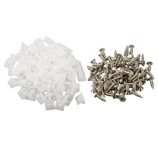 Alt view image 2 of 3 - Practical Drawer Bottom Screws Support 100pcs 15*13*9mm Accessories Bottom Corner Code Drawer Fixing