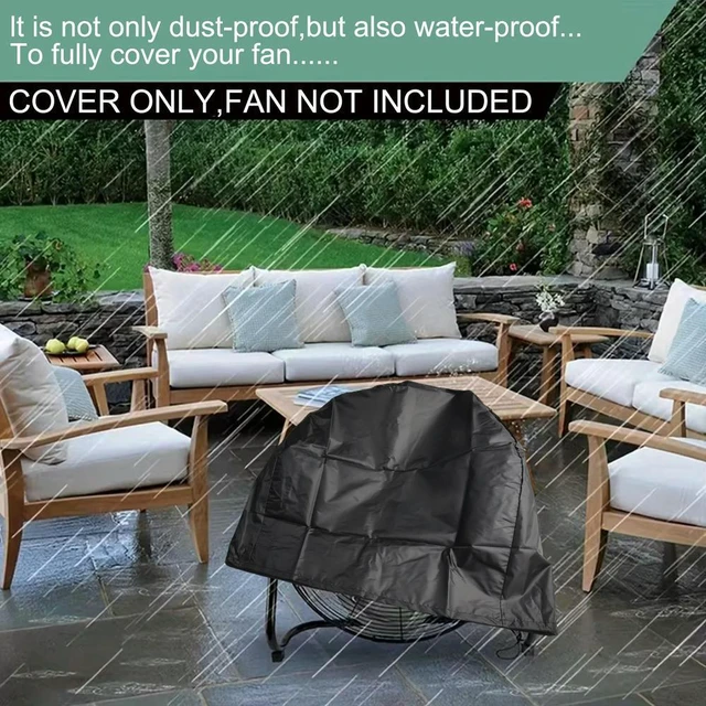 Alt view image 3 of 3 - Industrial Electric Fan Cover Fan Cover Sun Protection Dust Cover Black Foldable Fan Cover Fan Protection Component Accessory
