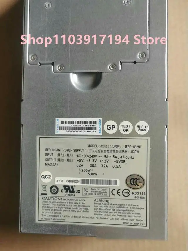 Alt view image 2 of 2 - IFRP-532NF IFRP-532NFE 530W disk array power supply