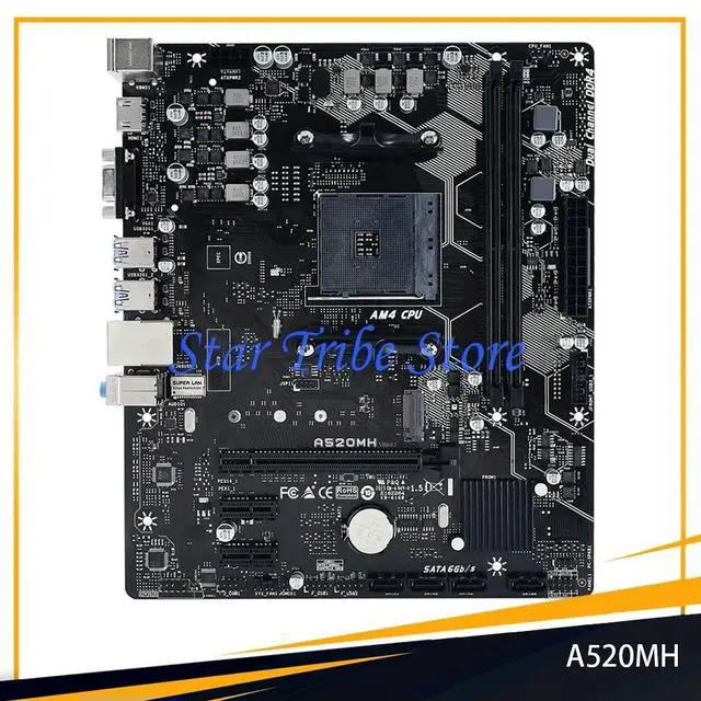 Alt view image 2 of 3 - A520MH Motherboard A520 Socket AM4 64GB DDR4 M.2 Micro ATX