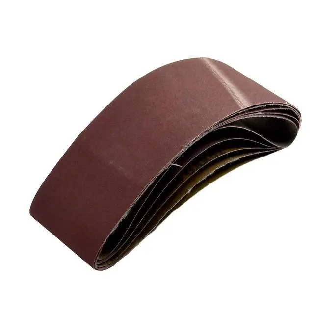 Alt view image 2 of 3 - Abrasive Band Sanding Belts 75mm*533mm Set 5 Pieces Accessories Burgundy Kit Replacement Hot Sale