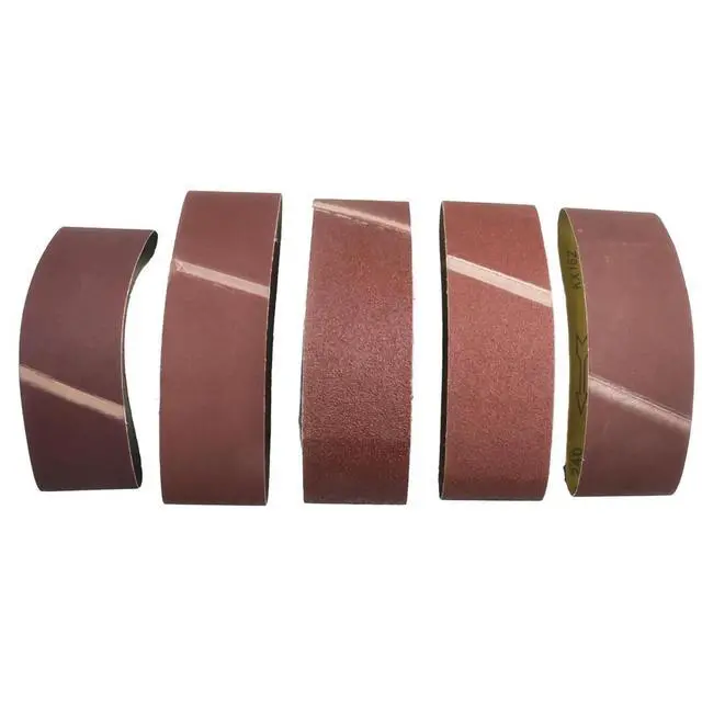Alt view image 3 of 3 - Abrasive Band Sanding Belts 75mm*533mm Set 5 Pieces Accessories Burgundy Kit Replacement Hot Sale