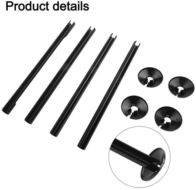 Alt view image 3 of 3 - Aesthetic Upgrade 4PCs Black PVC Radiators Cover Set Designed to Conceal Heating or Drainage Pipes Effortlessly