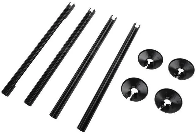 Alt view image 2 of 3 - Aesthetic Upgrade 4PCs Black PVC Radiators Cover Set Designed to Conceal Heating or Drainage Pipes Effortlessly