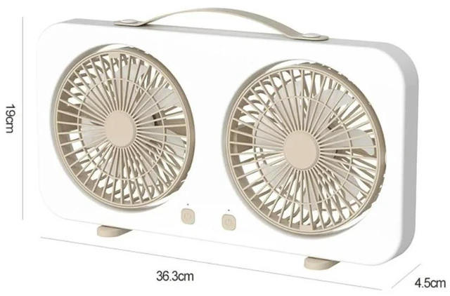 Main image of Dual Head USB Desktop Fan with Independent Head Control for Office Dormitory and Outdoor Use Quiet Reliable Airflow Delivery