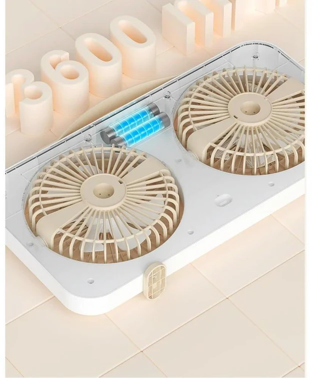 Alt view image 2 of 3 - Dual Head USB Desktop Fan with Independent Head Control for Office Dormitory and Outdoor Use Quiet Reliable Airflow Delivery