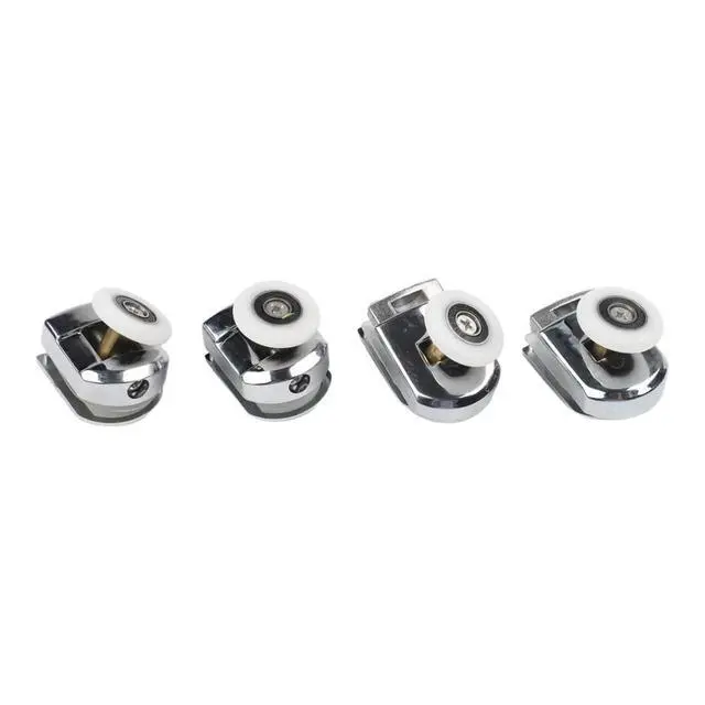 Alt view image 2 of 3 - Smooth Operating Shower Door Rollers Pack of 4 Zinc Alloy Wheels (25mm) Designed for Easy Installation on Glass