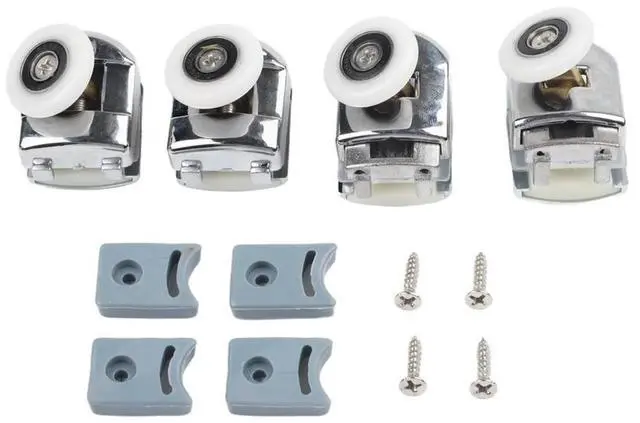 Main image of Smooth Operating Shower Door Rollers Pack of 4 Zinc Alloy Wheels (25mm) Designed for Easy Installation on Glass