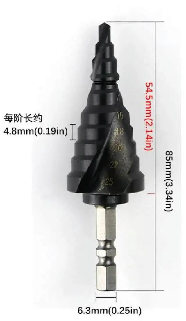 Main image of Anti-Slip Design Step Drill Bit High-speed Steel Precision Tip Efficient Chip Evacuation Anti Slip Step Drill Bit