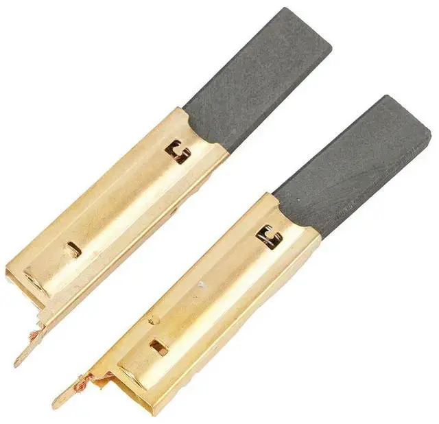 Alt view image 3 of 3 - Part Carbon Brush Repair Tool Washing Machine 1 Set(2 Pcs) 5x13.5x39.6mm Dark Gray Gold Motor Inserts Power Tool