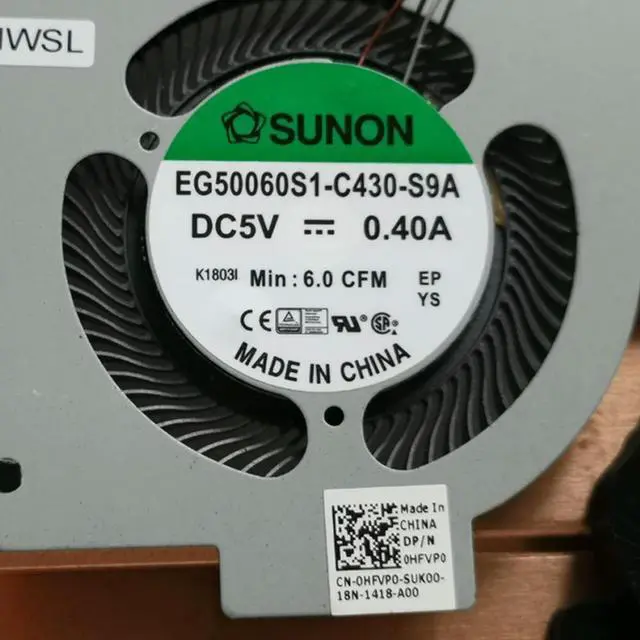 Alt view image 2 of 3 - 0HFVP0 For Latitude 5501 Precision 3541 Cooling Fan CN-0HFVP0 HFVP0