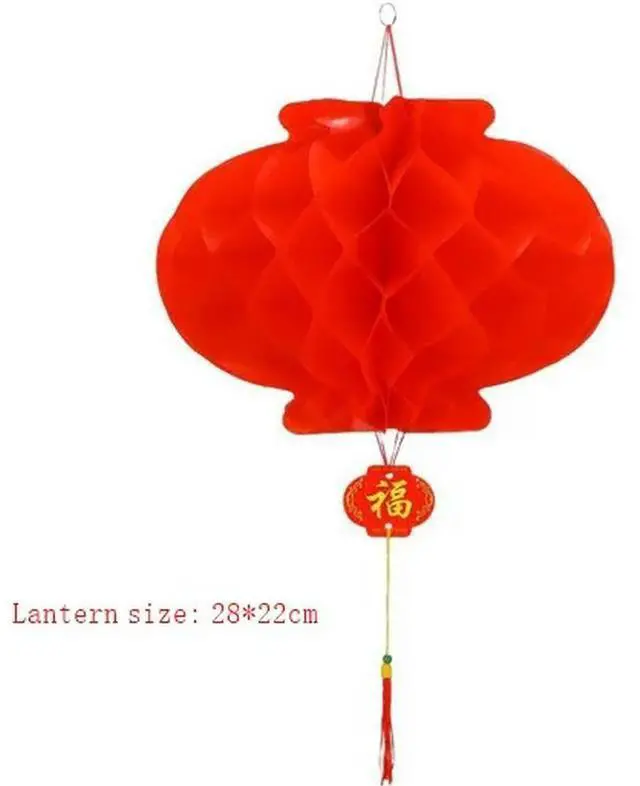 Alt view image 2 of 3 - Set of 20 Weatherproof Red For HONEYCOMB Ball Lanterns Traditional Chinese Style Paper Decorations for Homes and Shops