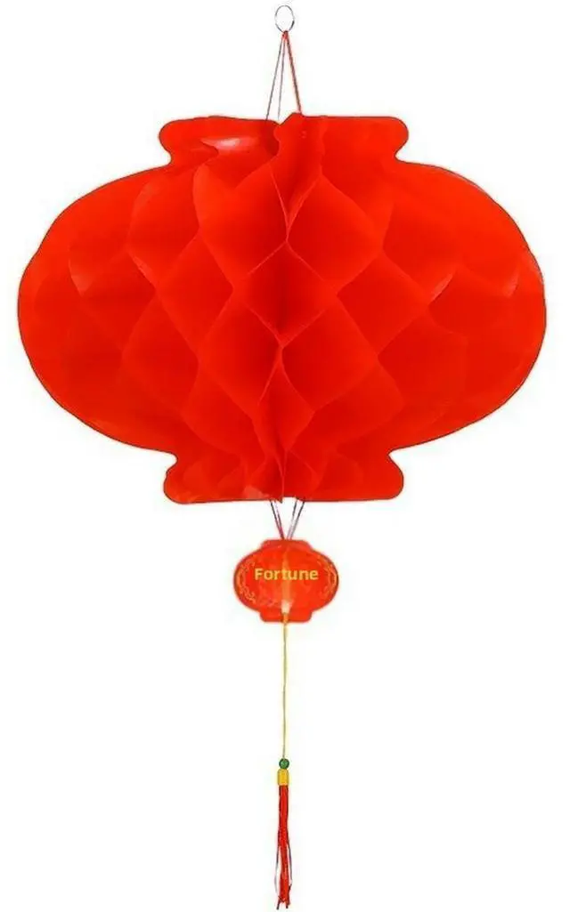 Main image of Set of 20 Weatherproof Red For HONEYCOMB Ball Lanterns Traditional Chinese Style Paper Decorations for Homes and Shops