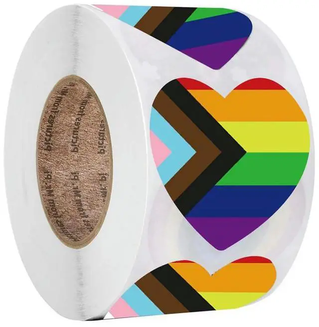 Main image of Home Garden Rainbow Stickers Decals Crafts Folders For Face Gay Gifts Hands Pride Rainbow Heart Shaped Stickers