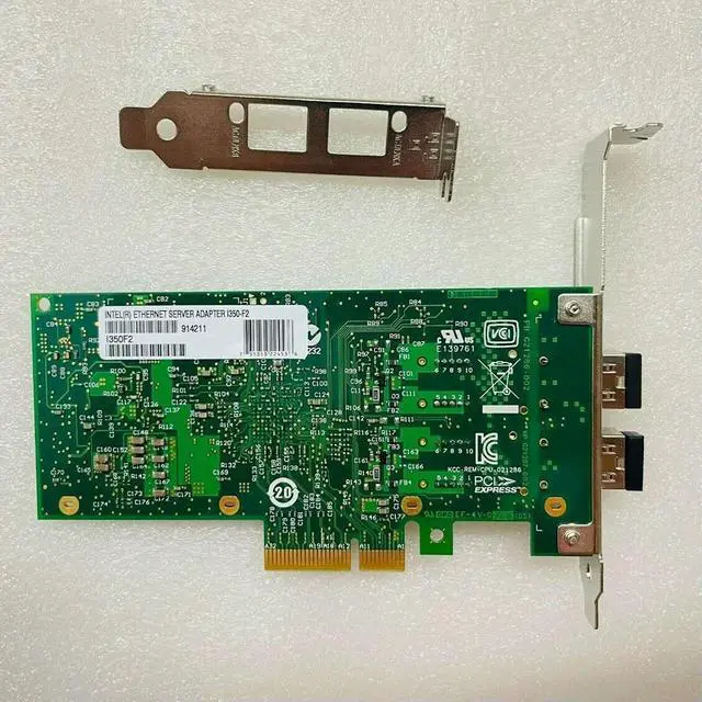 Alt view image 3 of 3 - I350-F2 PCI-E X4 SFP Multimode Dual Port Gigabit Ethernet Fiber Optic Lan Network Card
