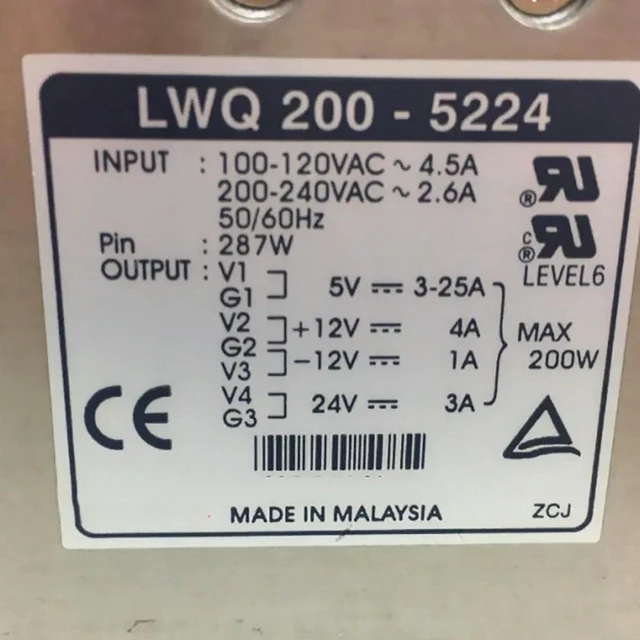 Alt view image 2 of 3 - LWQ 200-5224 5V3-25A+12V4A-12V1A24V3A Industrial Medical Equipment Power Supply
