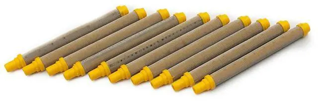 Main image of Tool Mesh Airless Spray Tool Filter Workshop 304 Stainless Steel Durability Easy To Install Yellow 10 Pcs 100 Mesh