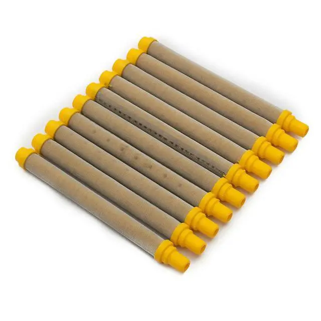 Alt view image 3 of 3 - Tool Mesh Airless Spray Tool Filter Workshop 304 Stainless Steel Durability Easy To Install Yellow 10 Pcs 100 Mesh