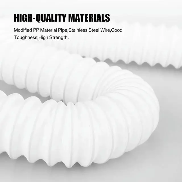 Alt view image 2 of 3 - Sink Drain Pipe Extendable Flexible Hose 0.32 to 0.78 Meters with Fittings for Kitchen and Bathroom Wastewater Drain