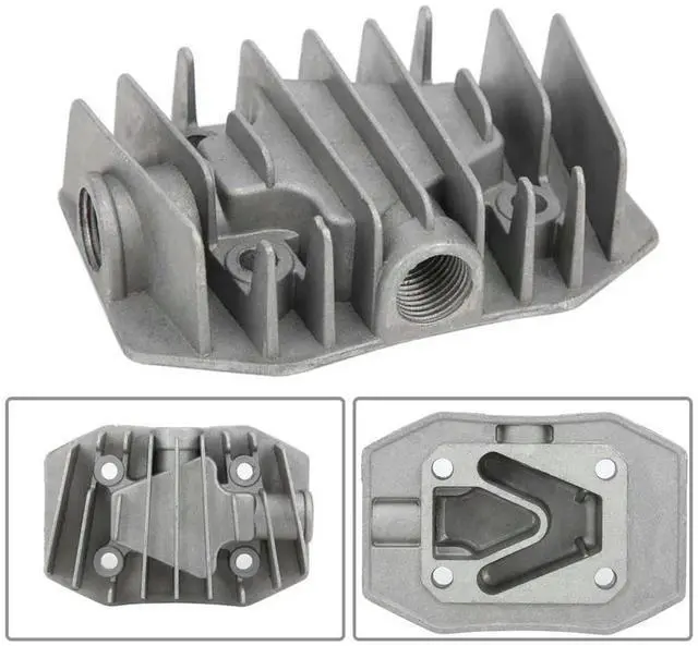 Alt view image 3 of 3 - Air Compressor Parts Cylinder Head Spare Parts Air Tools Pneumatic Replacement 1 Pcs 48mm X 72mm Cast Aluminum