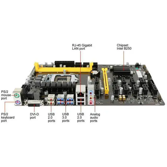 Alt view image 2 of 3 - TB250-BTC PRO Motherboard B250 LGA 1151 32GB ATX DDR4 PCI-E 3.0 Professional