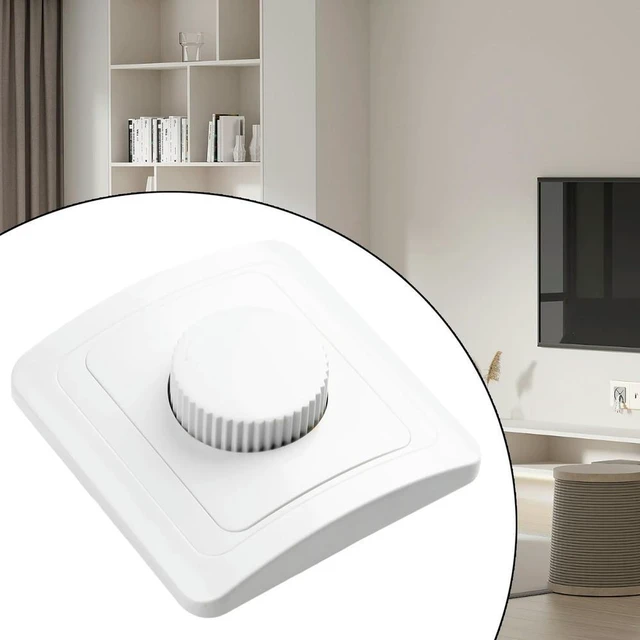 Alt view image 2 of 3 - Dimmer Switch Dimmer Switch Parts AC 200V-250V Drehdimmer Schalter For Flush-Mounted LED Dimmer White