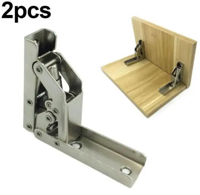Main image of Hinges Folding Hinges Door Cabinet Furniture Hinges Brackets Home Screws Self-Locking Silver Spring Folding Hinge