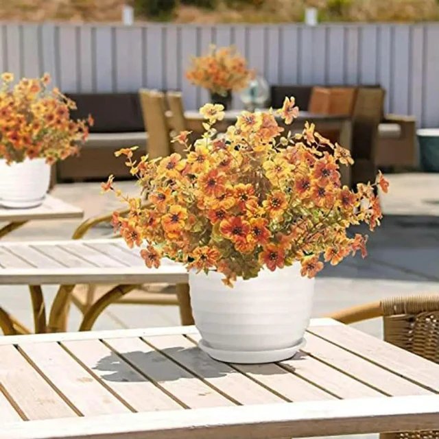 Alt view image 2 of 3 - 10 Outdoor Holiday Decoration Autumn Plants Artificial Eucalyptus Leaves Eucalyptus Violet Daisy Flowers To Decorate The Garden