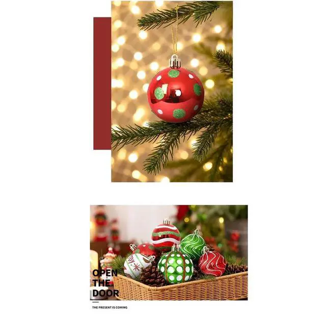Alt view image 3 of 3 - For Christmas Tree Festive Ball Set Christmas Ornaments Christmas Decoration 24*24*6cm Complete Decorating Set