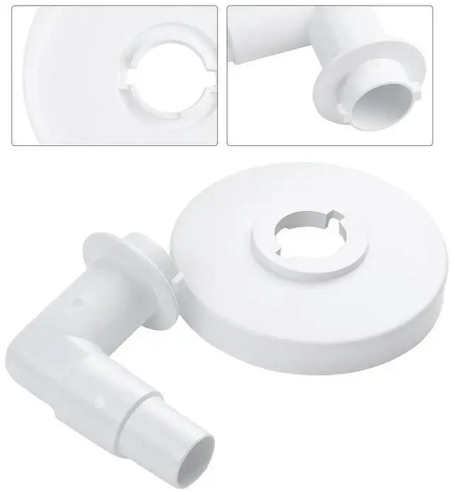 Alt view image 2 of 3 - Vacuum Skimmer Plate Garden Pool Adapter Connector Pool Skimmer Vacuum Plate 90° Elbow Adapter Plate With Elbow
