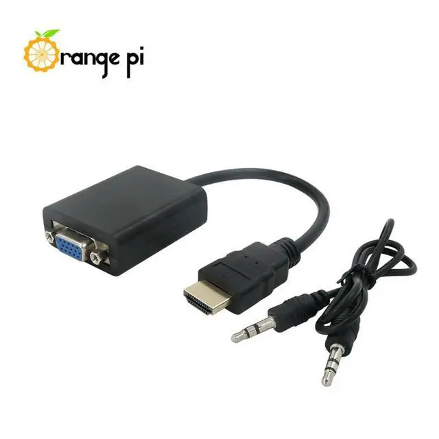 Alt view image 2 of 3 - Orange Pi HDMI to VGA Cable of 17cm anti-jamming transmission line work with Monitor up to 720P