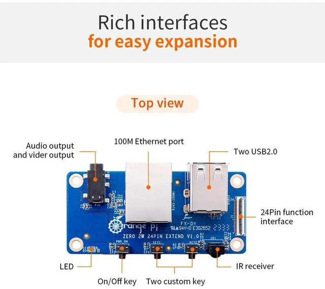 Alt view image 3 of 3 - Orange Pi Zero 2W Expansion Board Interface Board Suitable For Orange Pi Zero2 W Board