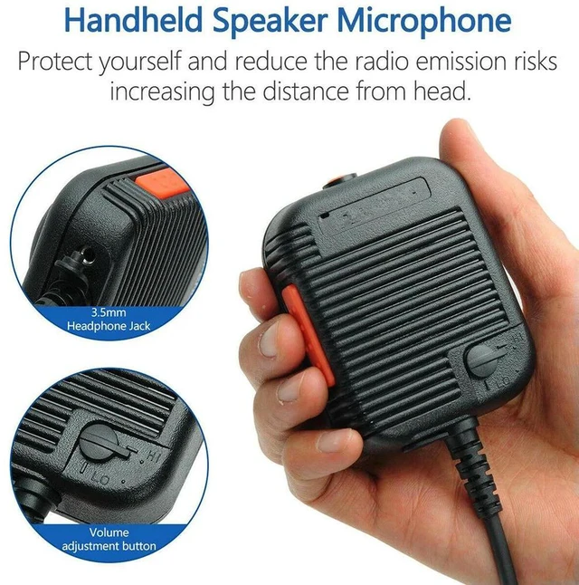 Alt view image 3 of 3 - Two Way Radio Tactical Speaker Microphone Compatible with For BaoFeng AR152 and For Kenwood Radios with Flexible Cable