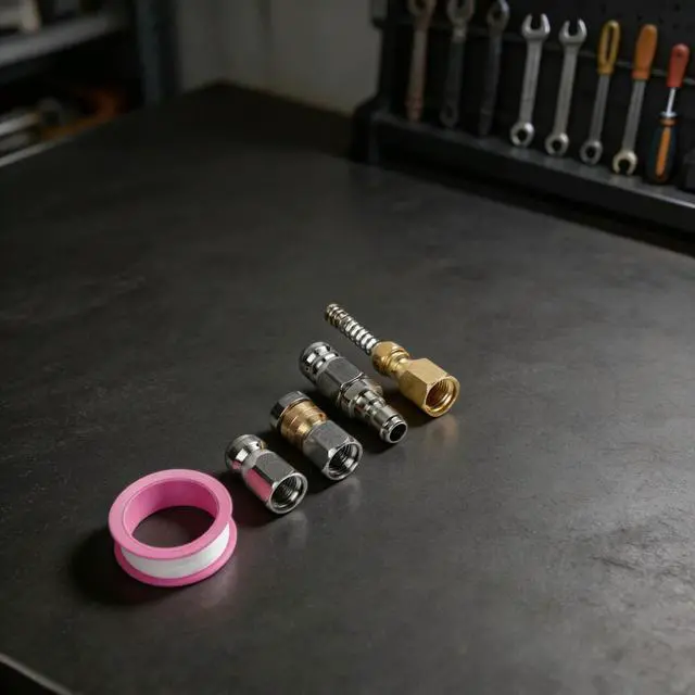Alt view image 3 of 3 - Pipe Cleaning Nozzle Kit with 14 Inch Quick Connect Sewer Jetting Nozzles Stainless Steel Includes Tape and Accessories